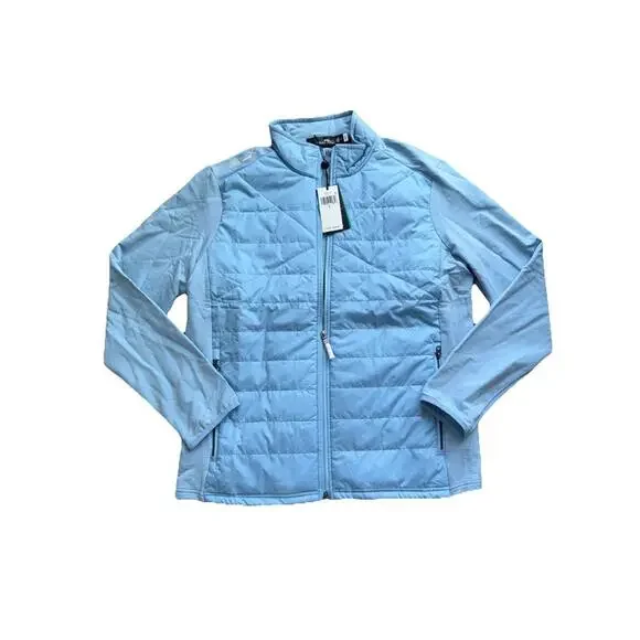 RLX Ralph Lauren Golf Jacket Mens Lg. Blue Wool Blend Quilted Full Zip NWT $248 - Picture 1 of 5
